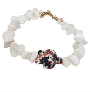Colorful 3D Sea Turtle Beads  Turquoise Opalite Quartz Bracelet
